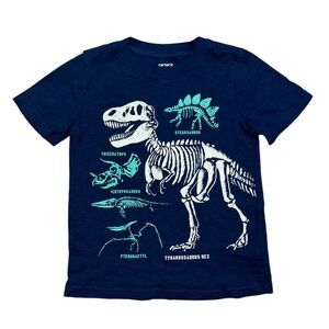 Like New Carter’s T- Rex Dinosaur Tee Shirt 5T Navy Blue